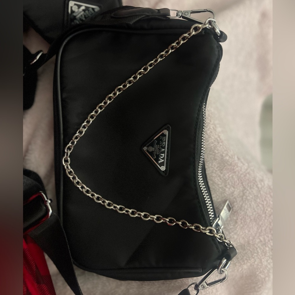 Prada Black Crossbody Bag with Chain Strap